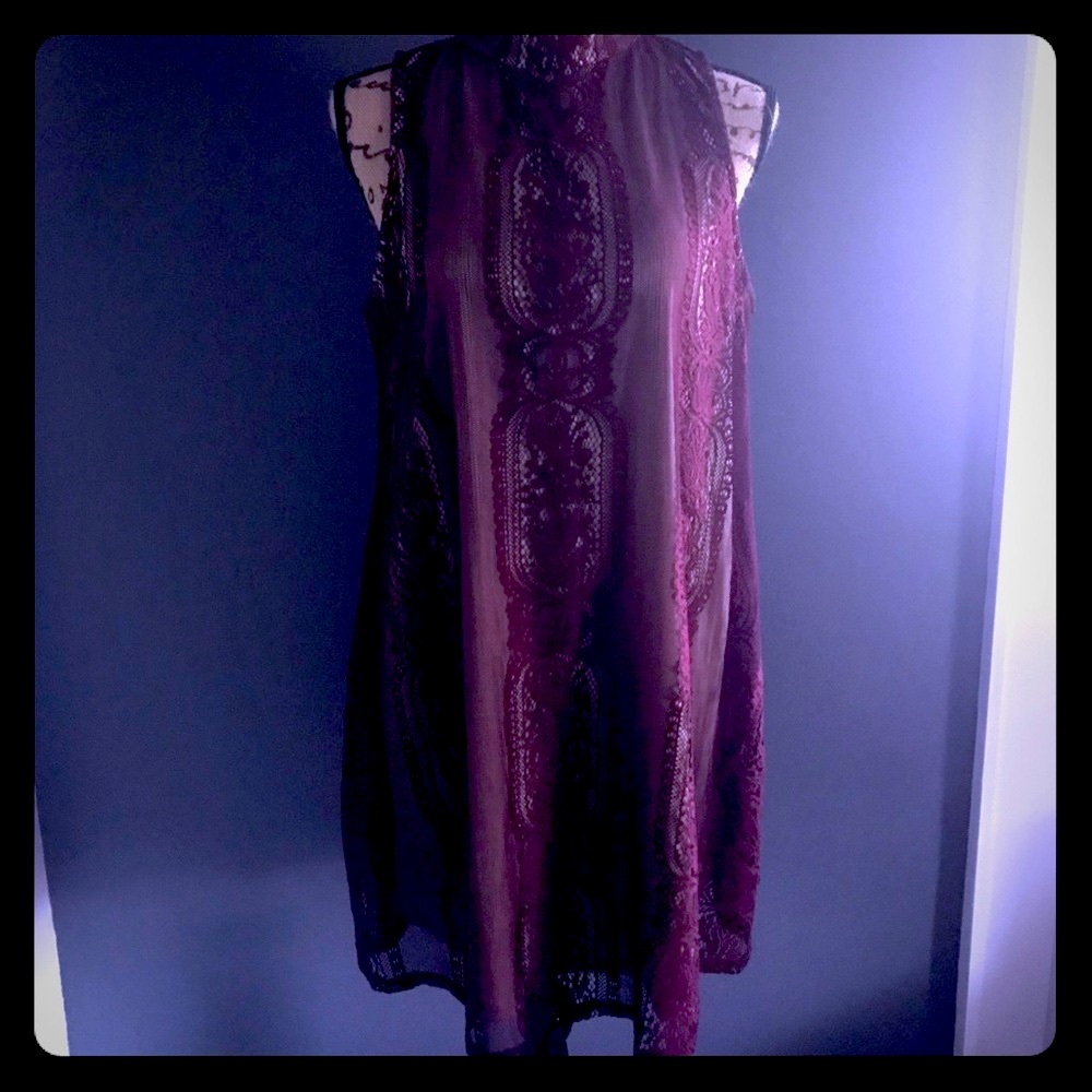 Burgundy lace dress